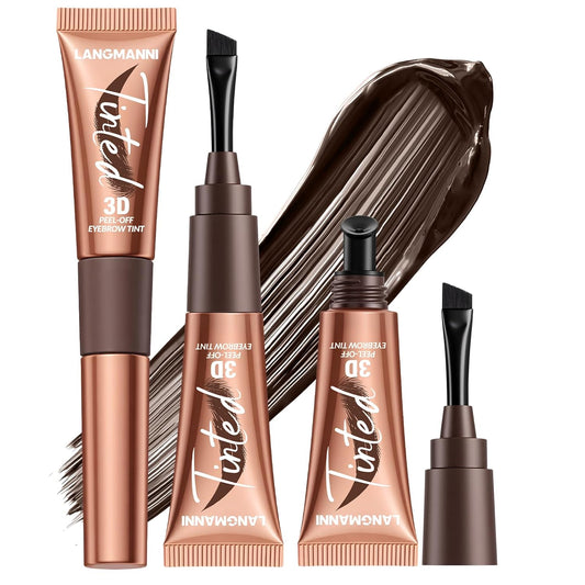 Tattoo Eyebrow Gel Peel Off Tattoo Eyebrow Gel Easy Peel Off,Waterproof Longlasting Peel Off Eye Brow,Tinted Glue,Up to 3 Days Brow Stain.Makeup Gift Set for Women