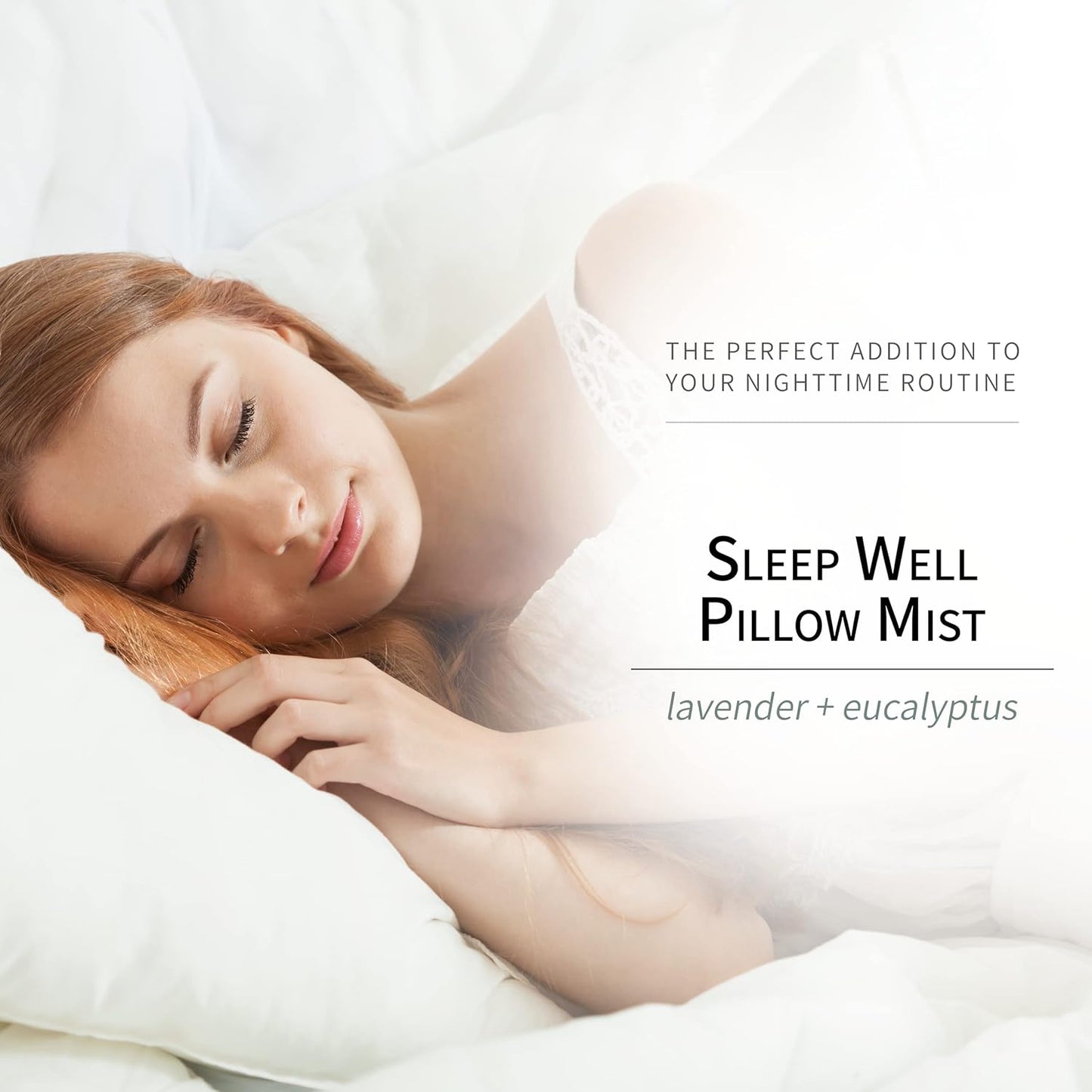 Sleep Well Eucalyptus + Lavender Pillow Mist Spray for Aromatherapy, at Home Spa Experience, Tension Relief, Sleep Support, and Relaxation, 4 fl oz.