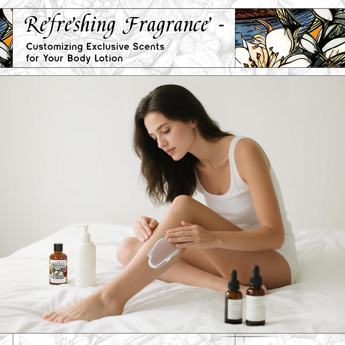 HIQILI Camellia and Orchid Fragrance Oil for Candle, Soap and Perfume Making, Add to Shampoo & Body Lotion, Floral Scents- 1 Fl Oz