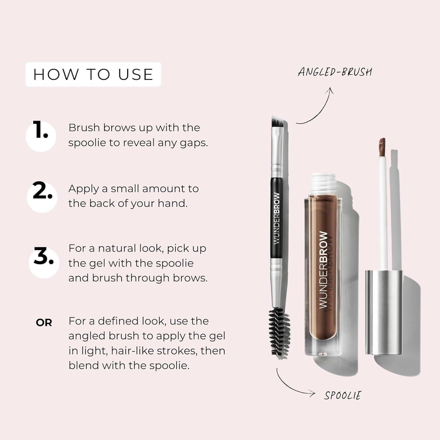 WUNDERBROW Waterproof Eyebrow Gel, Taupe-Grey, Vegan and Cruelty-Free