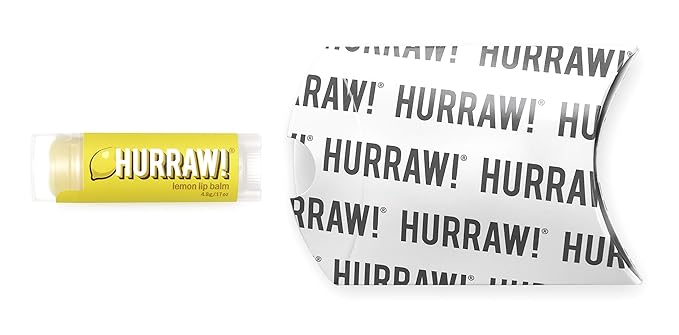 Hurraw! Lemon Lip Balm: Organic, Certified Vegan, Cruelty and Gluten Free. Non-GMO, 100% Natural Ingredients. Bee, Shea, Soy and Palm Free. Made in USA