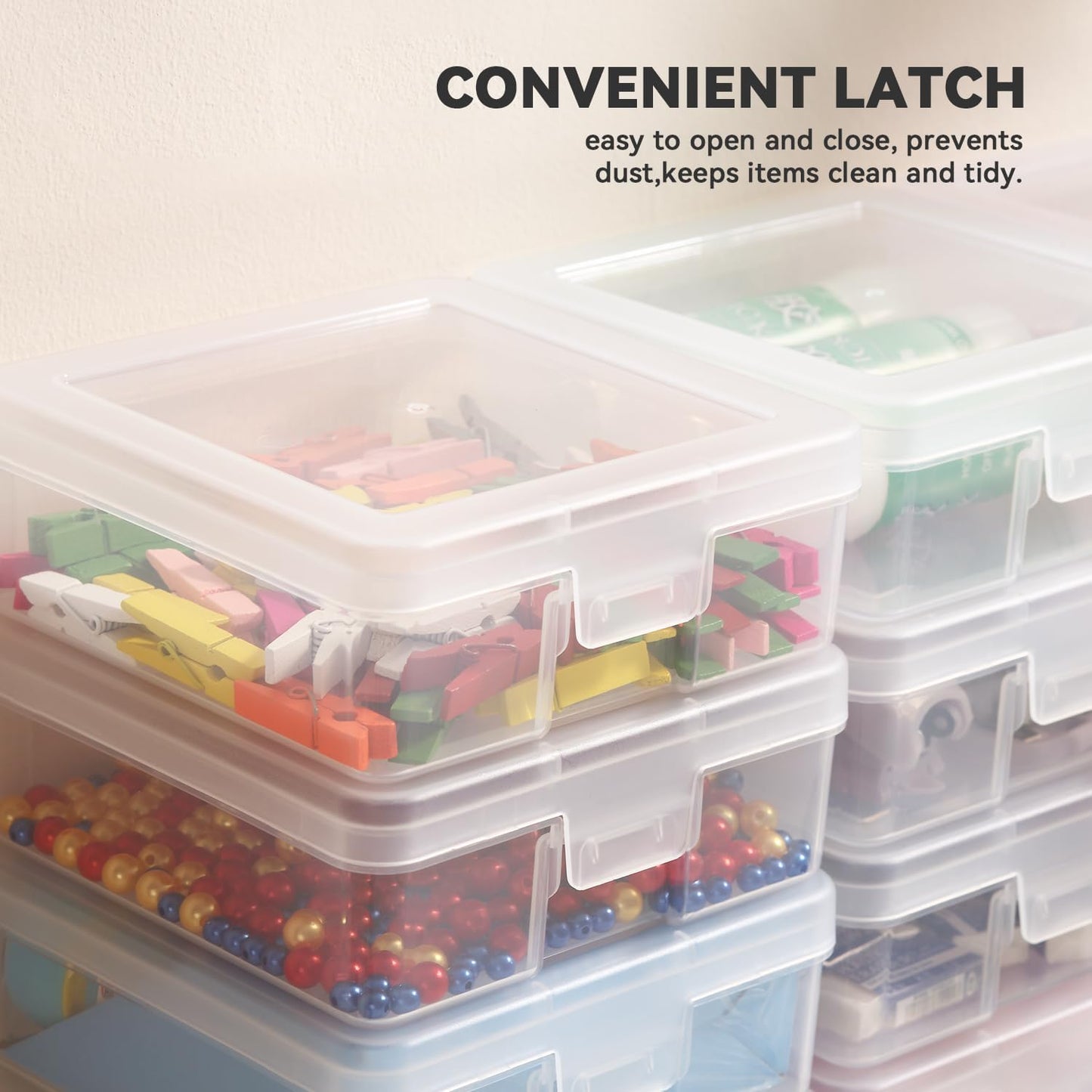 18 Pack Small Plastic Storage Containers Clear Arts & Crafts Storage Boxes & Organizers Stackable Small Containers With Lids For Organizin (Set 1)