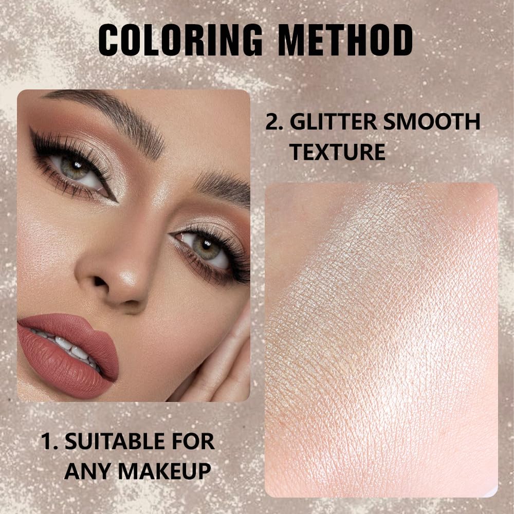 Kaely Pressed Single Eyeshadow Makeup, Light Nude Brown Shimmer Highly Pigmented Monochrome Eye Shadow Palette, Waterproof Neutral Powder Mini Eyeshadow, sombras para ojos, Lightweight Blendable, 20