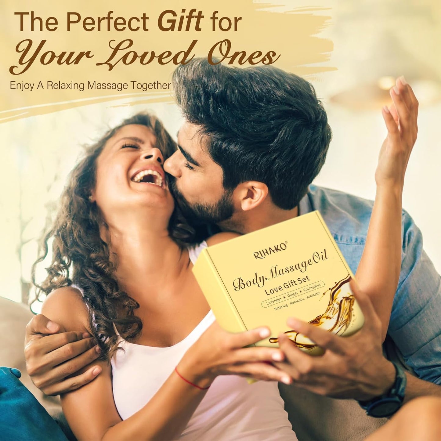 3 Pack Massage Oil for Massage Therapy,Ginger for Lymphatic Drainage, Lavender for Relaxation, Eucalyptus Mint for Muscle Relief | Massage Therapy & Date Night Spa Gift with Massage Ball for Him & Her