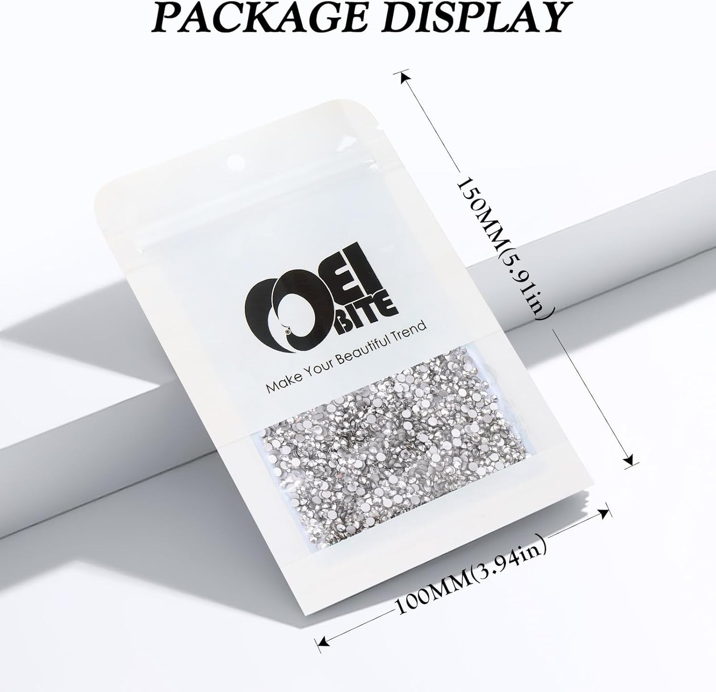 Silver Flatback Rhinestones, Glass Rhinestones for Nail Art and Craft, Glue Fix, Loose Crystal Gemstones(Silver, SS6, 2880pcs, 1.9-2.0mm)