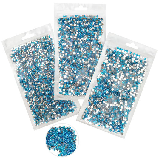 16000PCS Classic Jean Blue Resin Crystal Rhinestones for Bedazzling Crafting 3mm 4mm 5mm Flatback Stones Diamonds Crystals Gems for Face Eyes Makeup Tumblers Bottles DIY Crafts Clothes Shoes