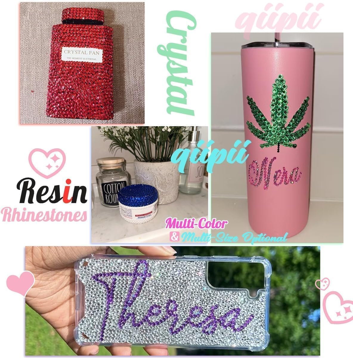 Wine Purple Crystal Resin Rhinestones w B7000 Jewelry Glue for Bedazzling Crafting 3mm-6mm Wine Red Flatback Stones Diamonds Crystals Gems for Nails Face Eyes Makeup Tumbler Bottles DIY Crafts