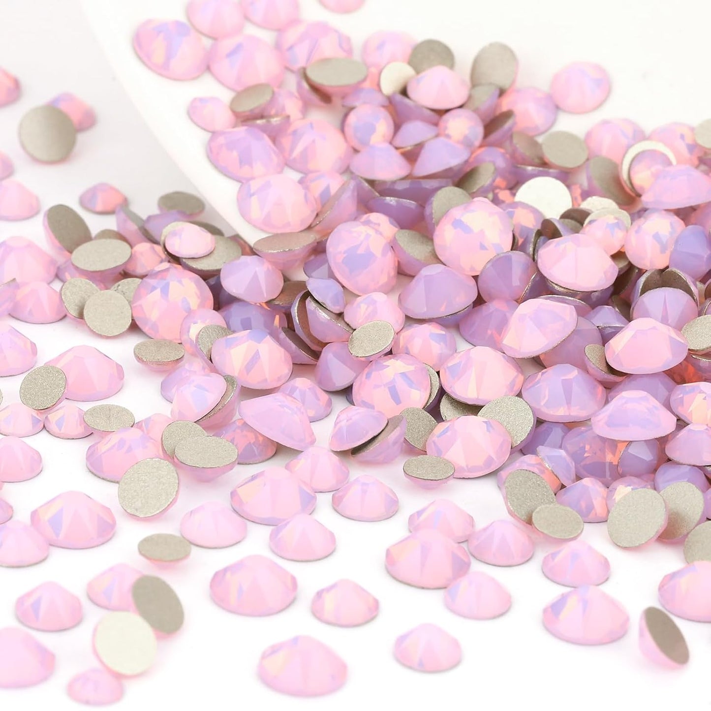 Novani Pink Opal Rhinestones 1440pcs Flat Back Round Rhinestone Style 2088 Sparkly Crystal Gemstones for Nail Art and Crafting SS20,4.6-4.8mm