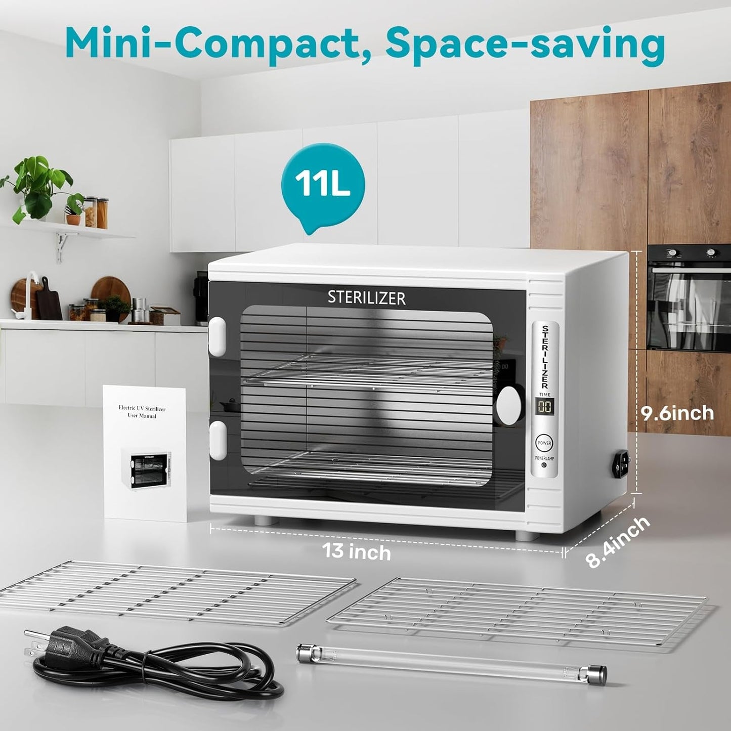 Professional U&V Ster&ilizer Nail Tool Dis&infection Cabinet, 11L U&V Light Equipment for Esthetician, Sani&tizer Box Cleaning Machine with Time Setting for Manicurist,Spa,Tattoo,Barber&Salon