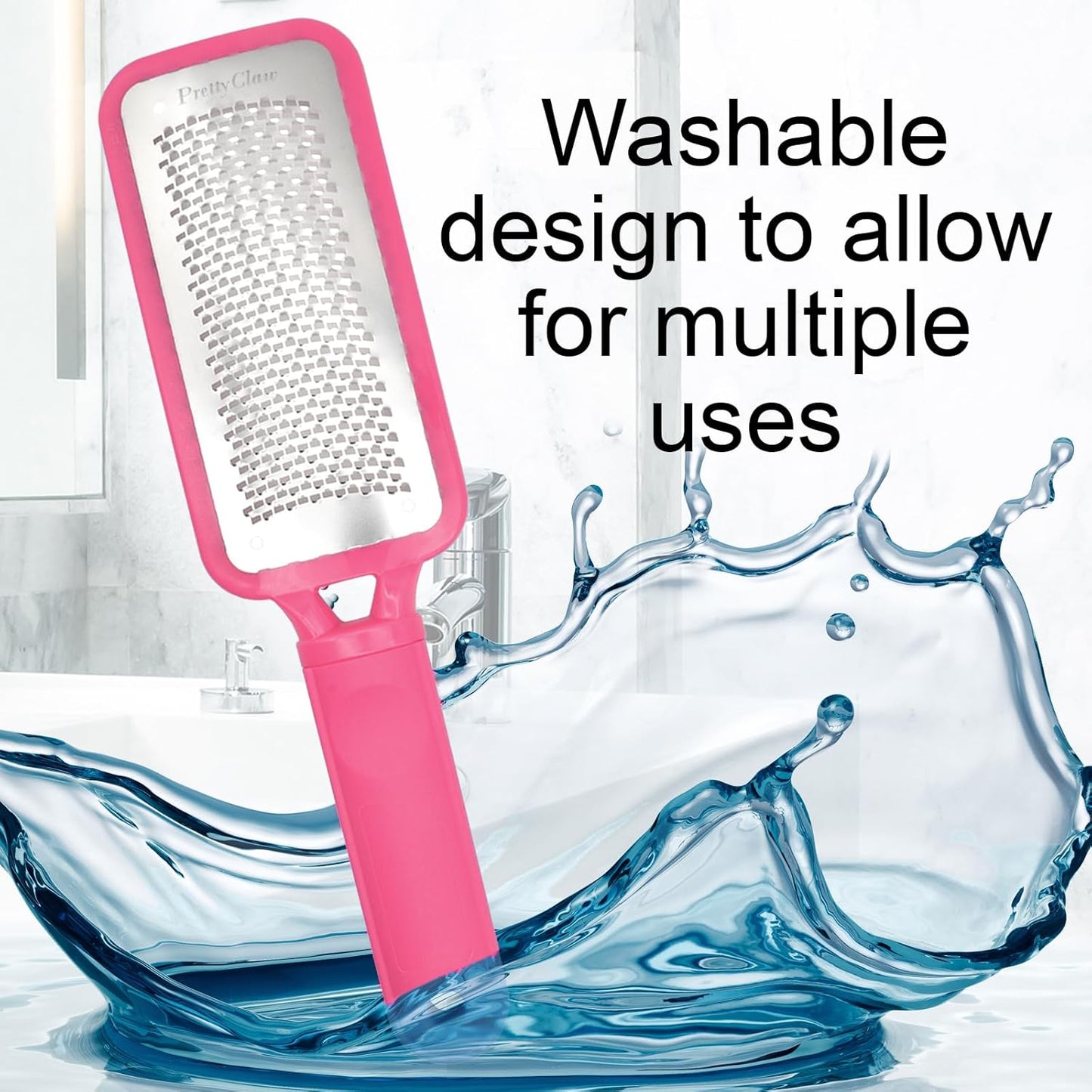 PrettyClaw | Foot File Callus Remover for Feet Care Pedicure Professional Foot File Filing Rasp Scrubber Tool Removes Dead Skin Salon and Spa Quality Pink