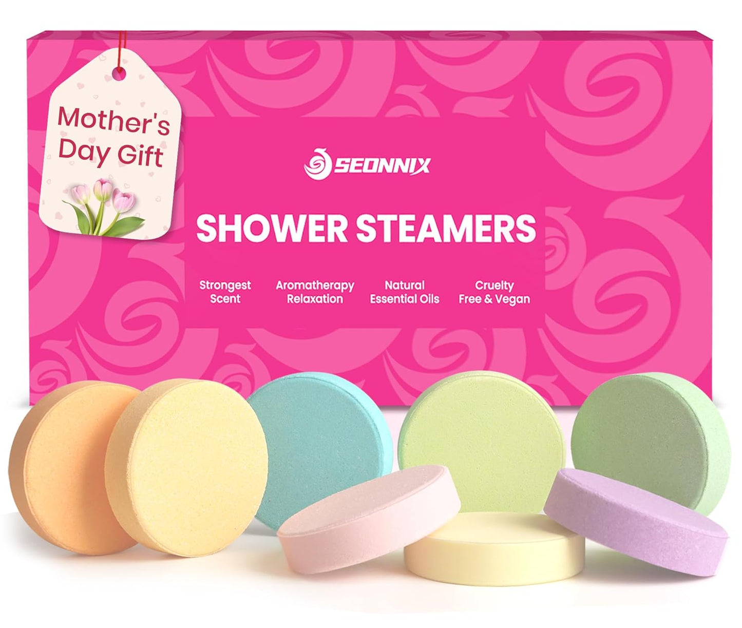 Shower Steamers Aromatherapy, 8 Pack Shower Bombs Relaxation Birthday Gifts for Women, Mother's Day Gifts for Her, Stress Relief & Self Care, Natural Fragrance Essential Oils Spa Gifts