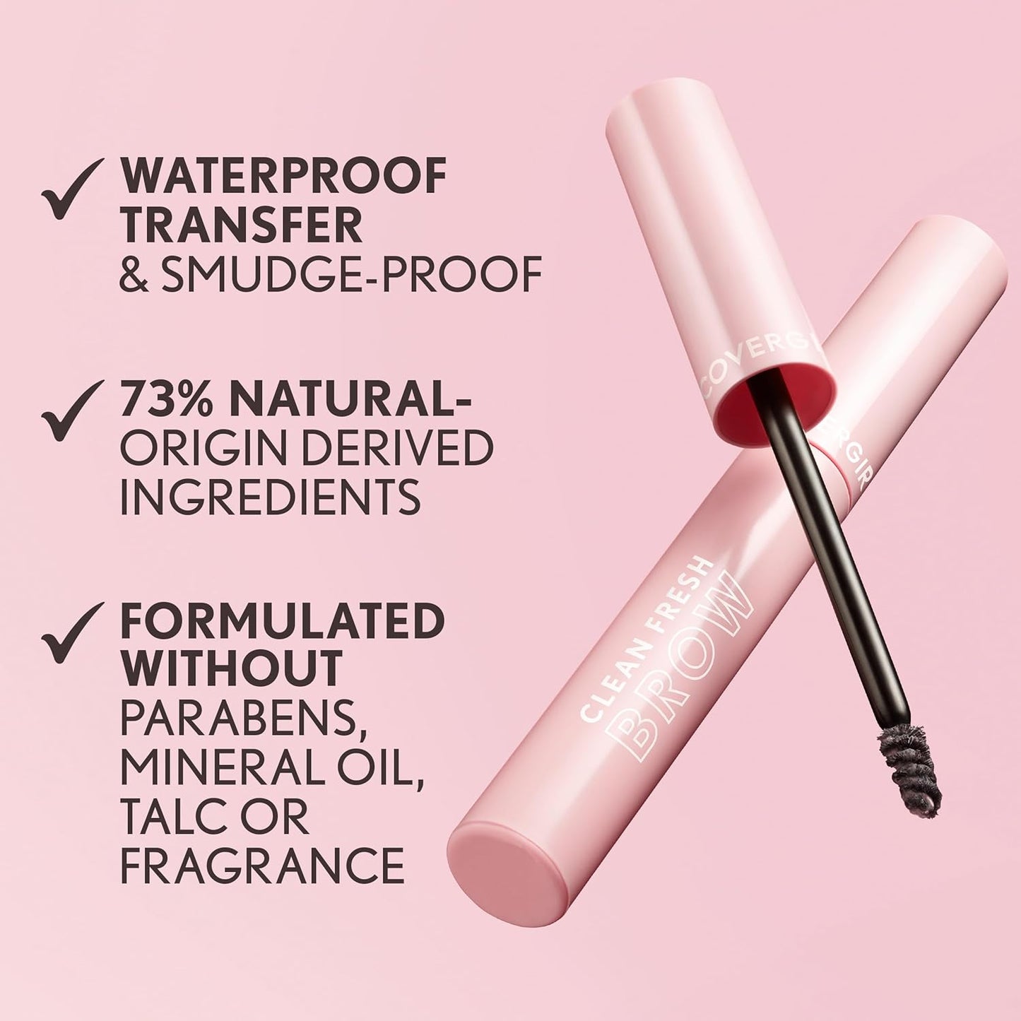 CoverGirl Clean Fresh Brow, 500 Medium Brown, Eyebrow Gel, Long-Lasting, Vegan Formula, Natural Looking, Easy to Apply, Doesn't Smudge, 0.18oz