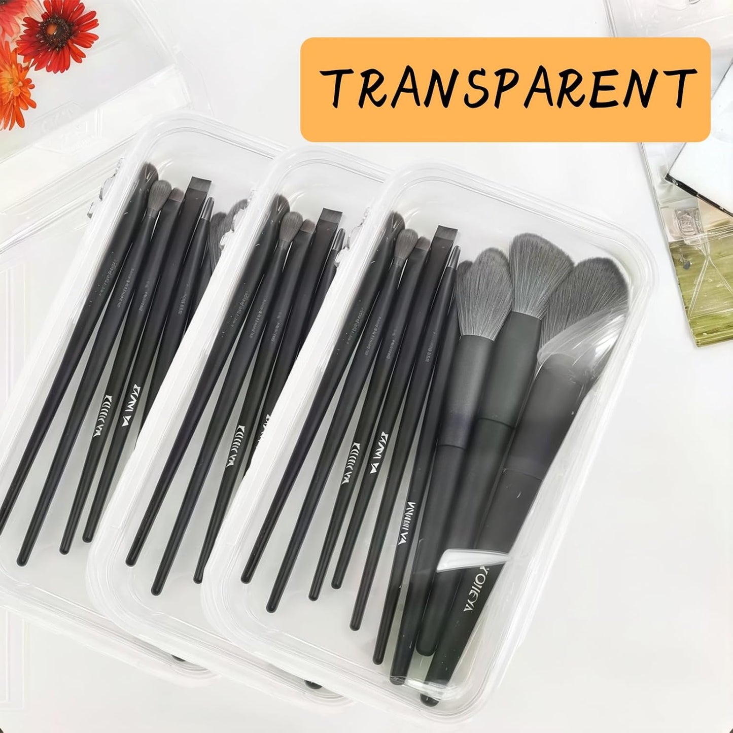 3 Pcs Zippered Transparent Cases，Clear Hard Pouch，Portable Double Zipper Hard Bag,Waterproof Clear Hard Shell Zipper Case for Cosmetic Storage, Snacks, Pencil Case (Small*3)