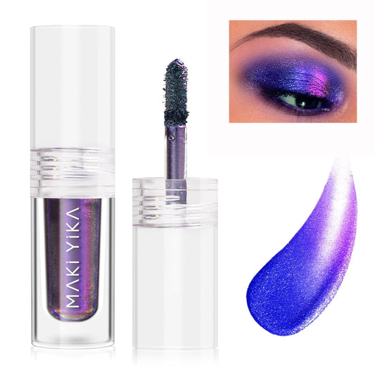 MAKI YIKA Glitter Eyeshadow Purple Liquid Multichrome Eyeshadows Long Lasting Metallic Chameleon Eye Shadow Holographic Eye Topper Glitters (#1 Twilight)