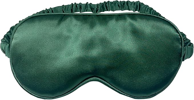 Silk Eye mask for Sleeping Light Blocking for Bedroom, Plane Travel Satin Sleep mask Women Mens,Blackout to Help You deep Sleep (Green)