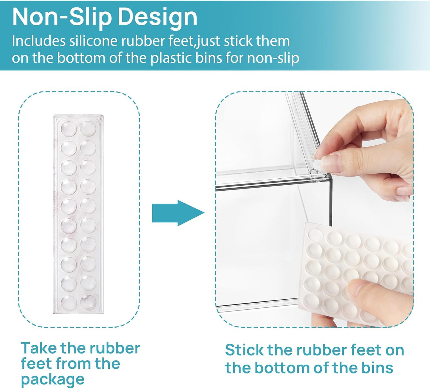 Vtopmart 2 Pack Clear Stackable Storage Drawers, 4.4'' Tall Acrylic Bathroom Makeup Organizer,Plastic Storage Bins For Vanity, Undersink, Kitchen Cabinets, Pantry, Home Organization