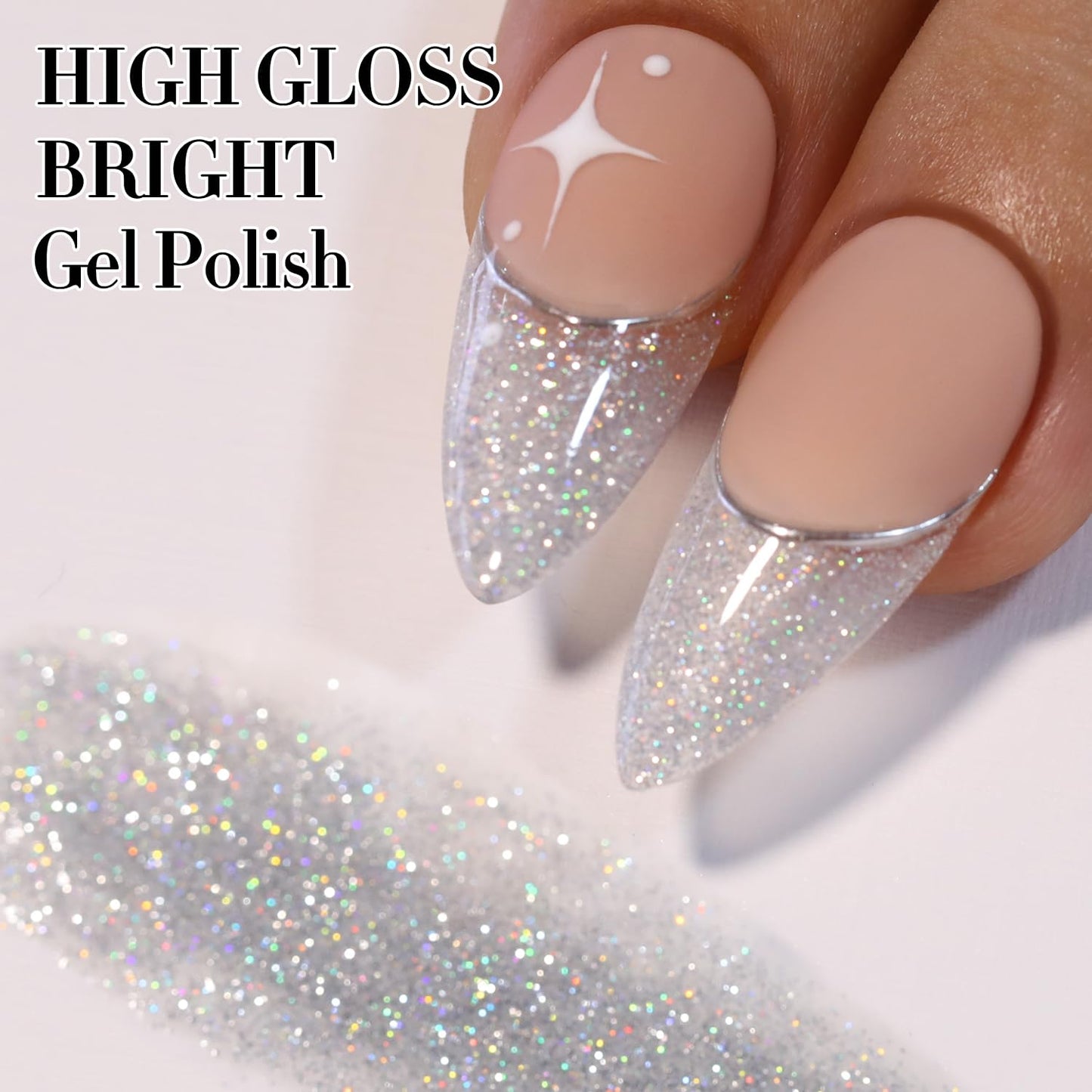 Double Rhythm 15ML Glitter Gel Polish Shimmer Reflective Holographic Color Magnetic for Nail Art Salon DIY at Home (B1136)