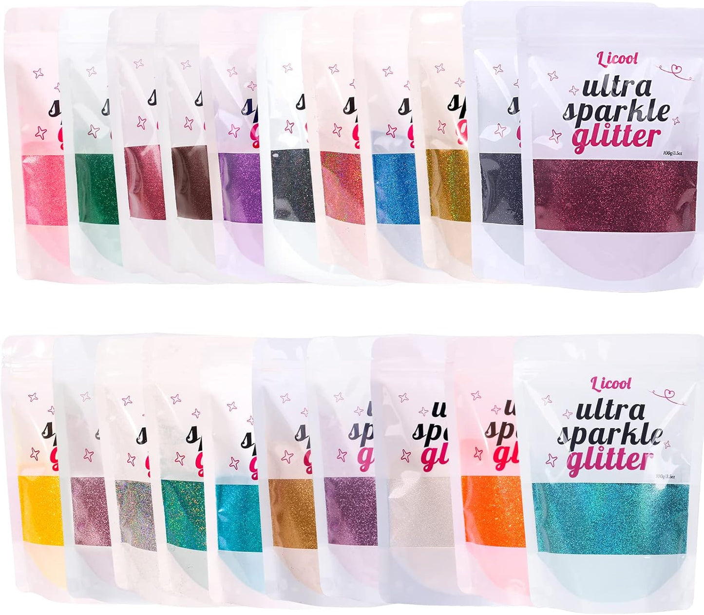 Holographic Extra Fine Craft Glitter Powder, 100g Iridescent Sequins, Loose Glitter for Face, Body, Hair, Eye & Nails (Laser Black)