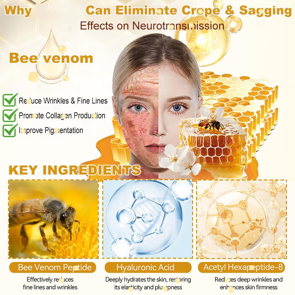 Bee Venom Skin Restoration Cream, Bee Venom Skin Treatment Cream, Repair and Wrinkle Reducing Comprehensive Moisturizer for All skin Types 2PC