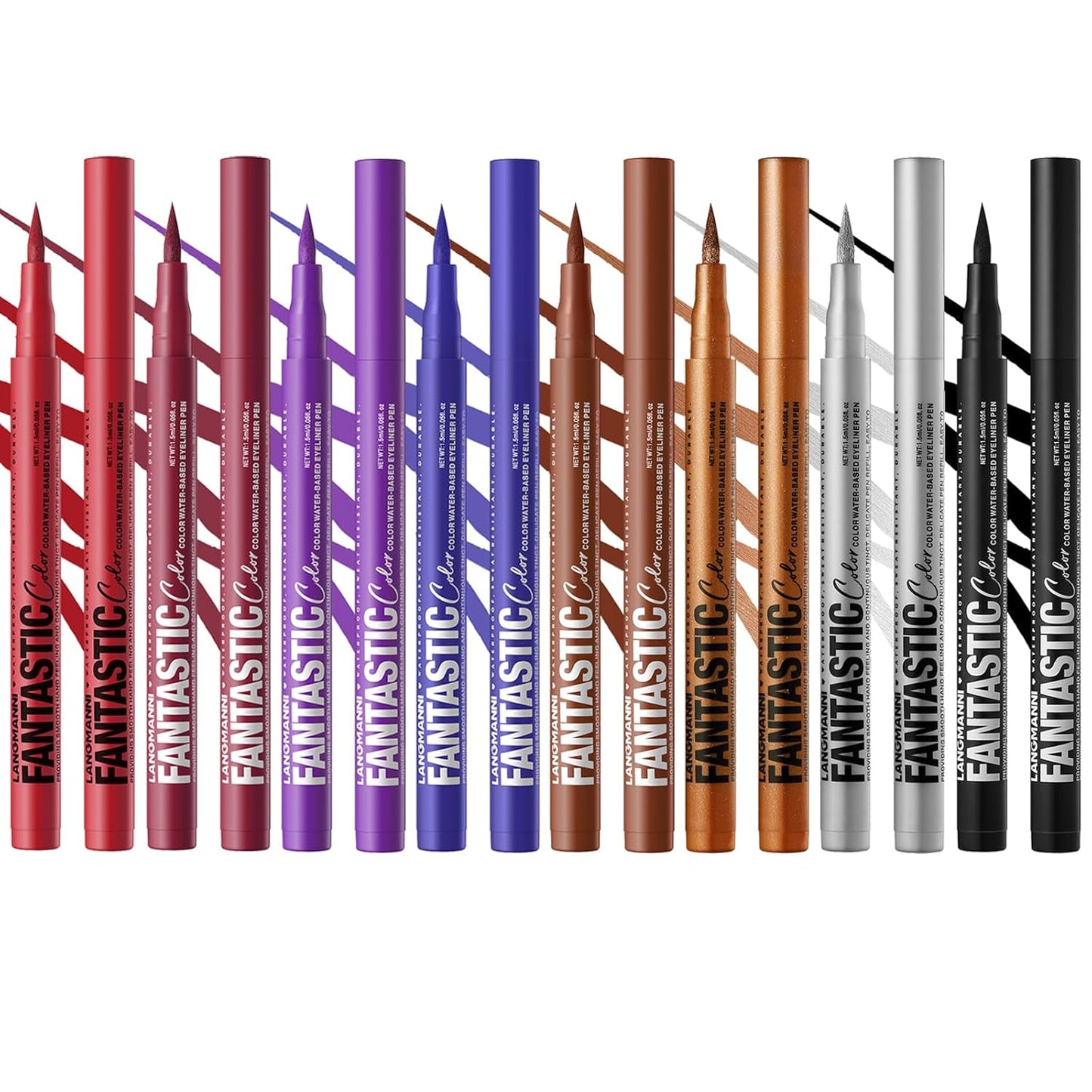 LANGMANNI 4 Colors Matte Liquid Eyeliner Set, Neon Colorful Pigmented With Long-lasting, Smudgeproof & Waterproof Eye Liner Makeup for Bold & Stunning Looks - Gift for Girls(#56789101112)