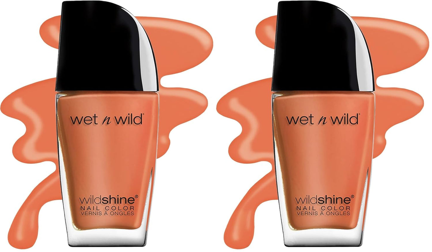 wet n wild Nail Polish Wild Shine, Orange Blazed, Nail Color (Pack of 2)