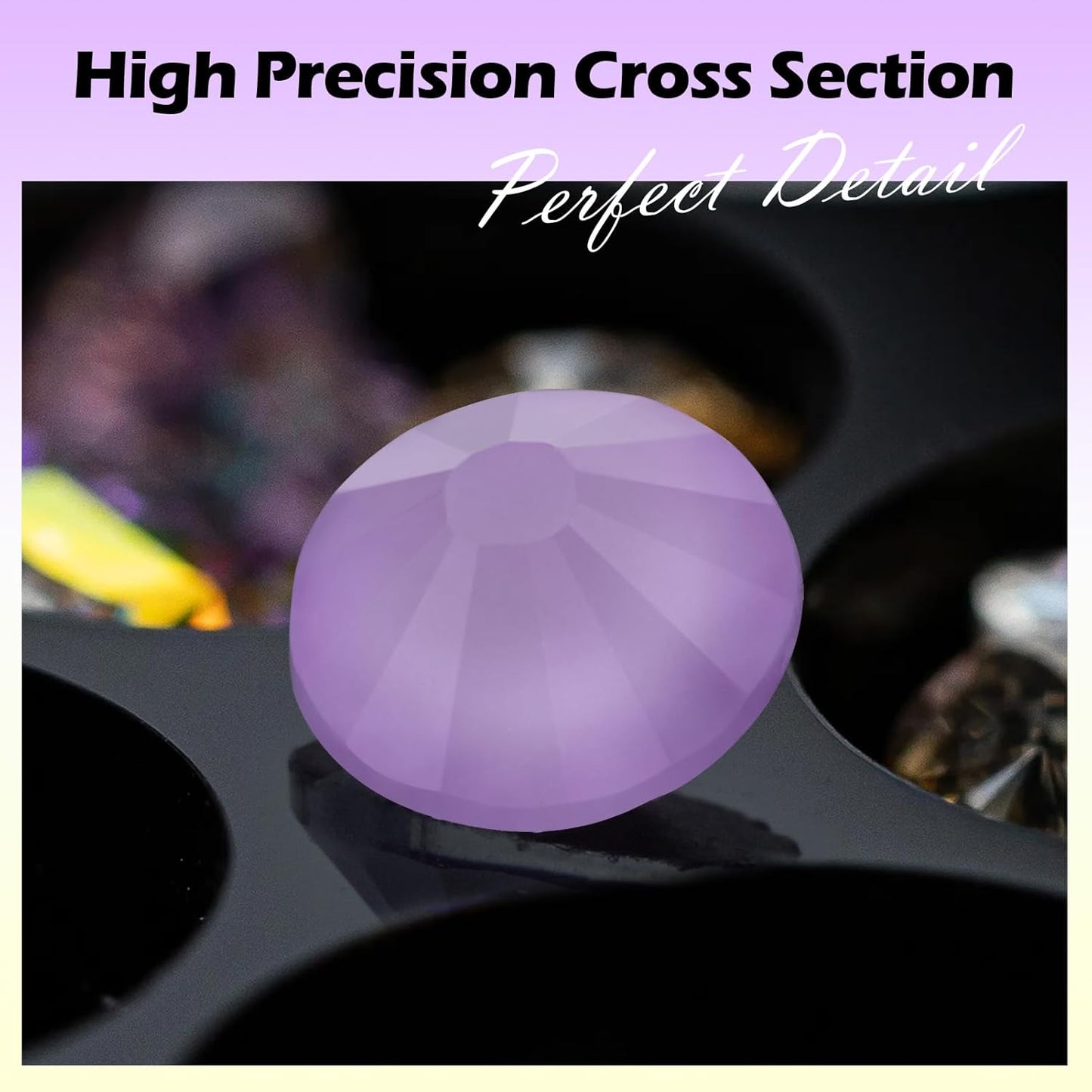 Mocha Lt.Purple Flatback Rhinestones, Glass Rhinestones for Nail Art and Craft, Glue Fix, Loose Crystal Gemstones(Mocha Lt.Purple, SS30, 288pcs, 6.4-6.6mm)