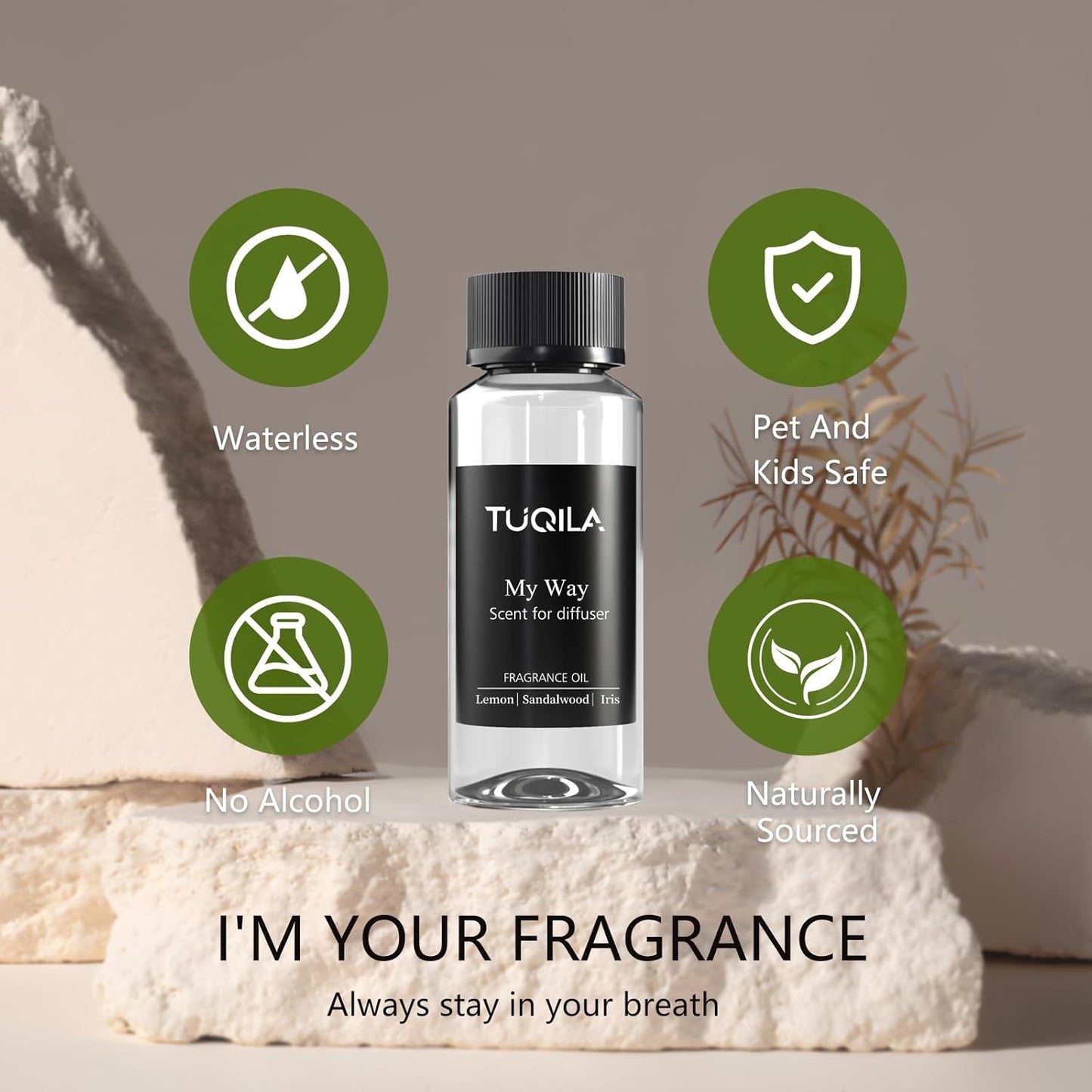 Hotel Luxury Waterless Diffuser Oil My Way, Essential Scent Oil Usage Cold Air Waterless Diffuser, Scents Oils Bottle120 ML Home Natural Flavour