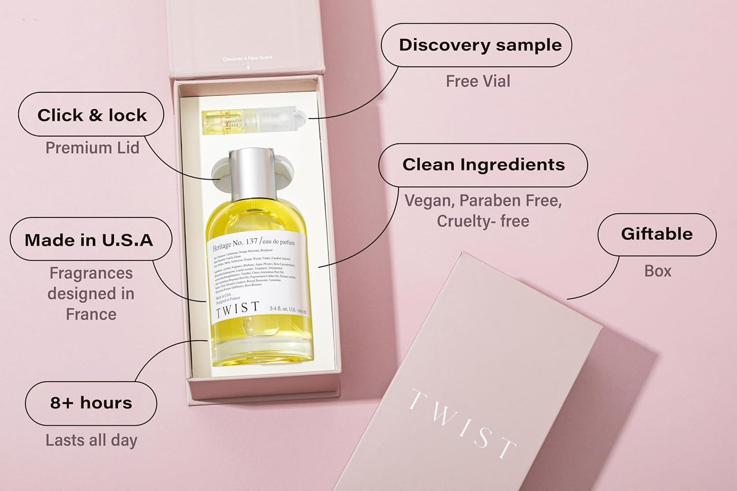 Twist Heritage No. 137 - Eau De Parfum Inspired by Perfume De Marly's Althaïr, Long-Lasting Perfume For Men, Cinnamon & Vanilla, Vegan, Clean Ingredients, Fragrance - Spray 100 ml | 3.4 fl. oz.