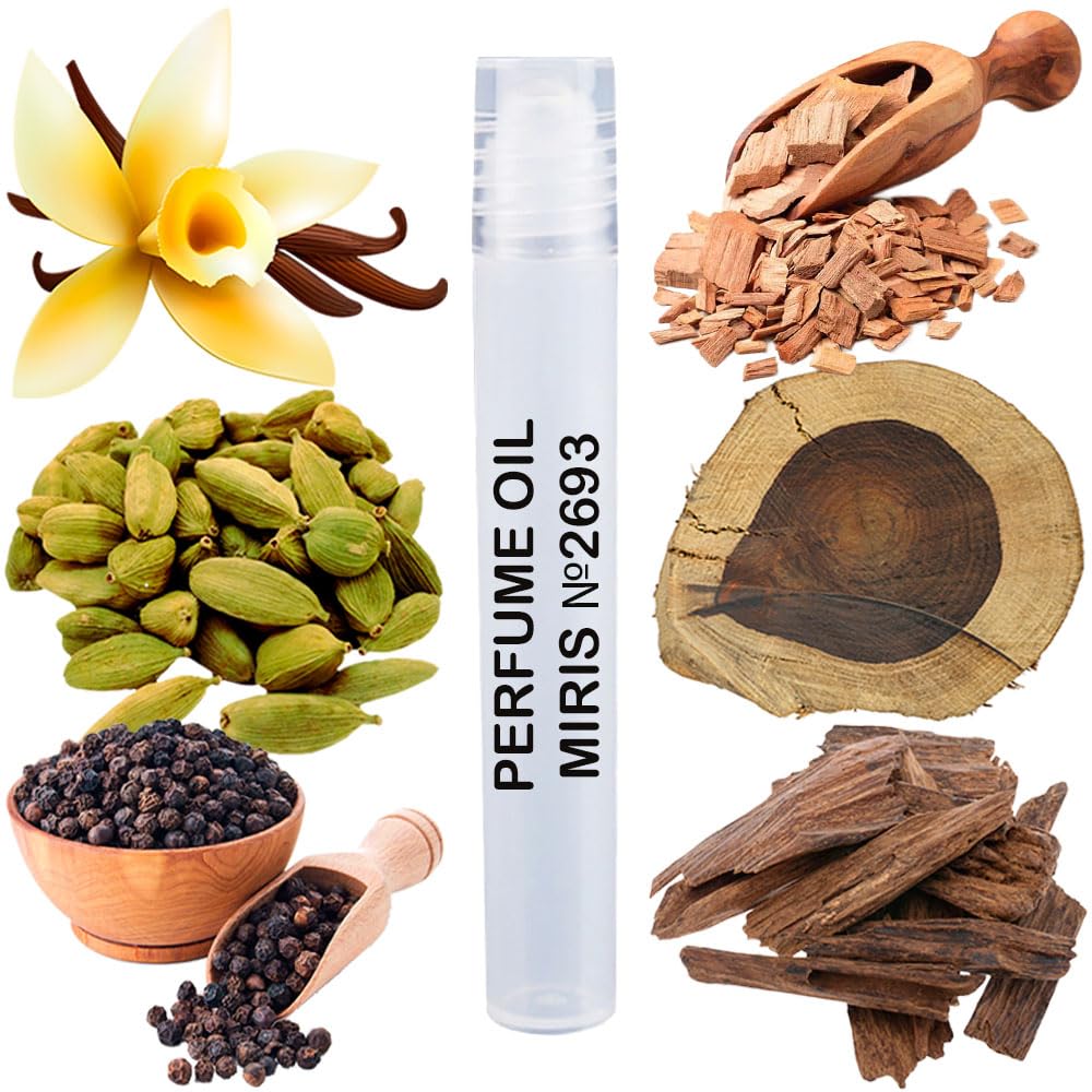 MIRIS Perfume Oil No. 2693, Inspired by Oud Wood, Long-Lasting Unisex Roll-On For Women and Men, Rollerball 0.34 Fl Oz / 10 ml