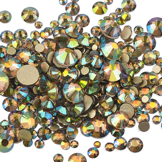 Rhinestones flat back gems round DIY decorative Nail Face and apparel accessories ss3-20 mix size(1440pcs ghost light)