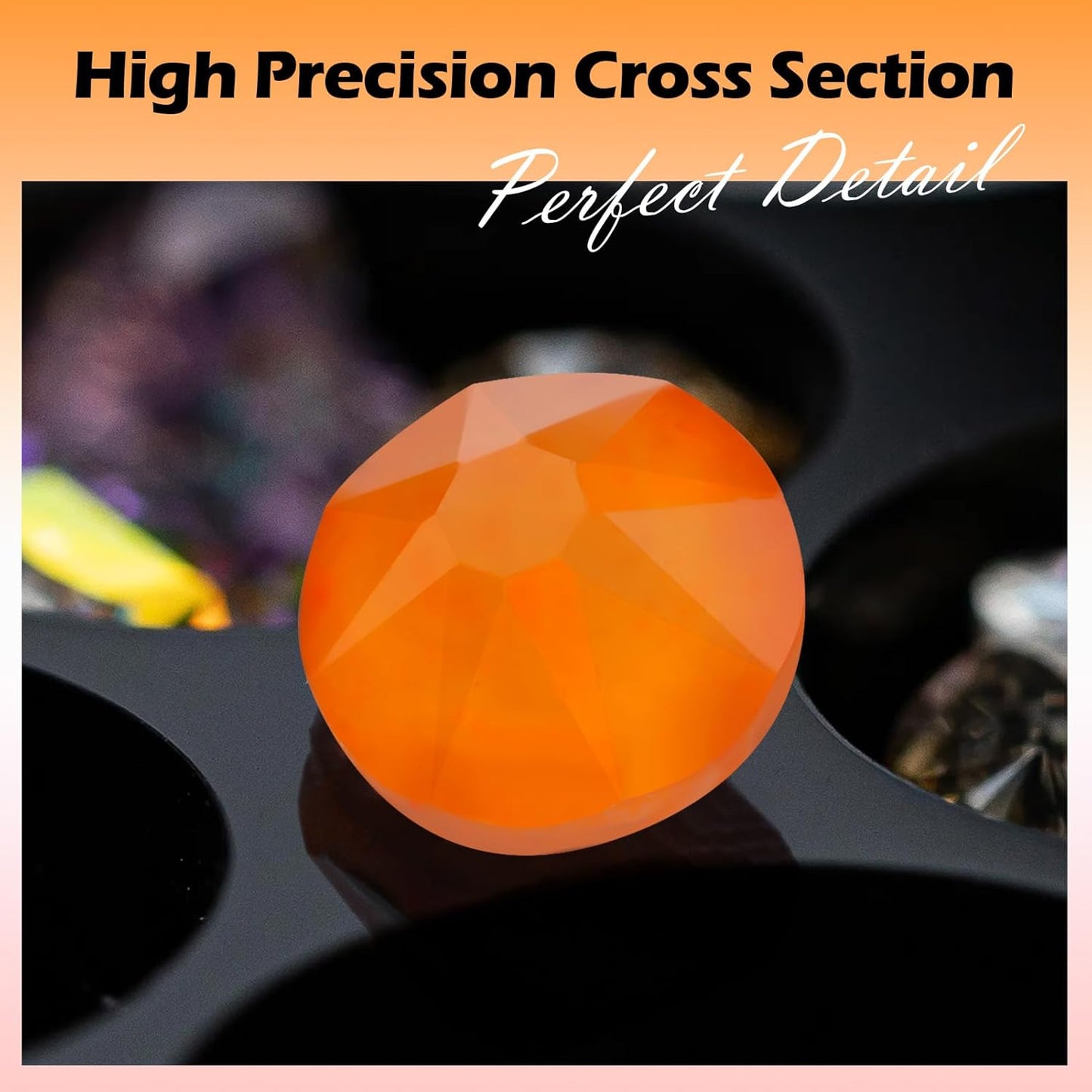 Neon Orange Flatback Rhinestones, Glass Rhinestones for Nail Art and Craft, Glue Fix, Loose Crystal Gemstones(Neon Orange, SS10, 1440pcs, 2.7-2.8mm)