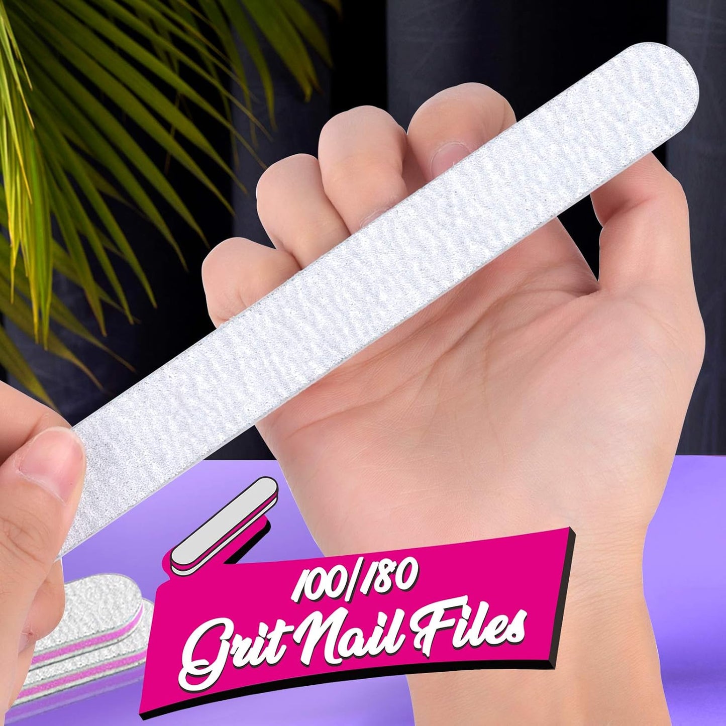 FANDAMEI Nail File and Buffer, Professional Manicure Tools Kit. 8PCS Rectangular Nail Buffer Block, 8PCS Nail File, 2PCS 7 Way Nail File & 2PCS Nail Polishing Buffer. Nail Care File Buffer Tool