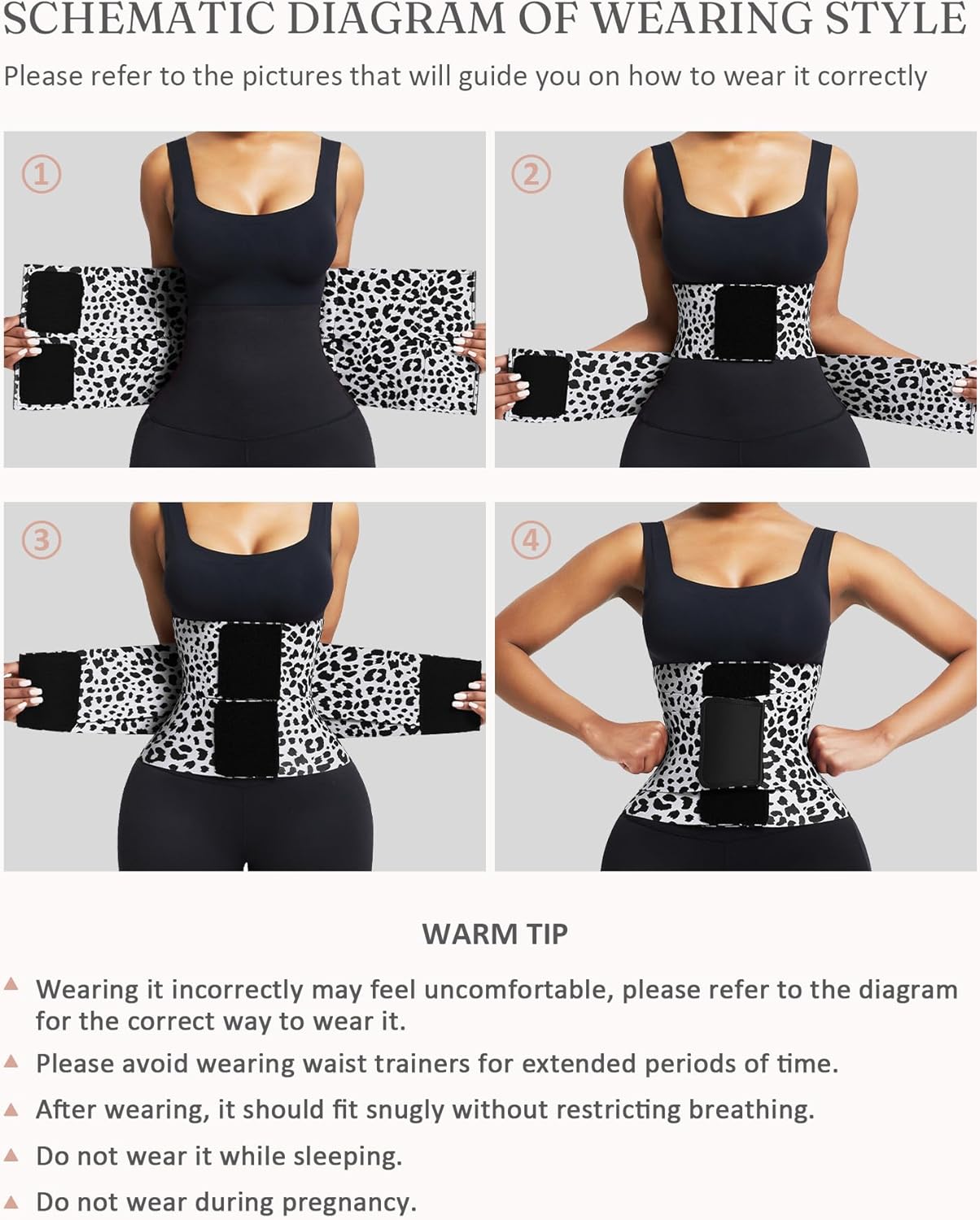 FeelinGirl Waist Trainer Long Torso Waist Cincher Trimmer Ab Belt Tummy Control Body Shaper Triple Wrap Women and Men