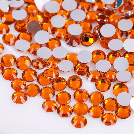 1500 Pieces SS16 4mm Flatback Rhinestones Clear Glass Round Gems Crystals for Nail Art DIY Crafts Clothes Shoes Bags （Orange）