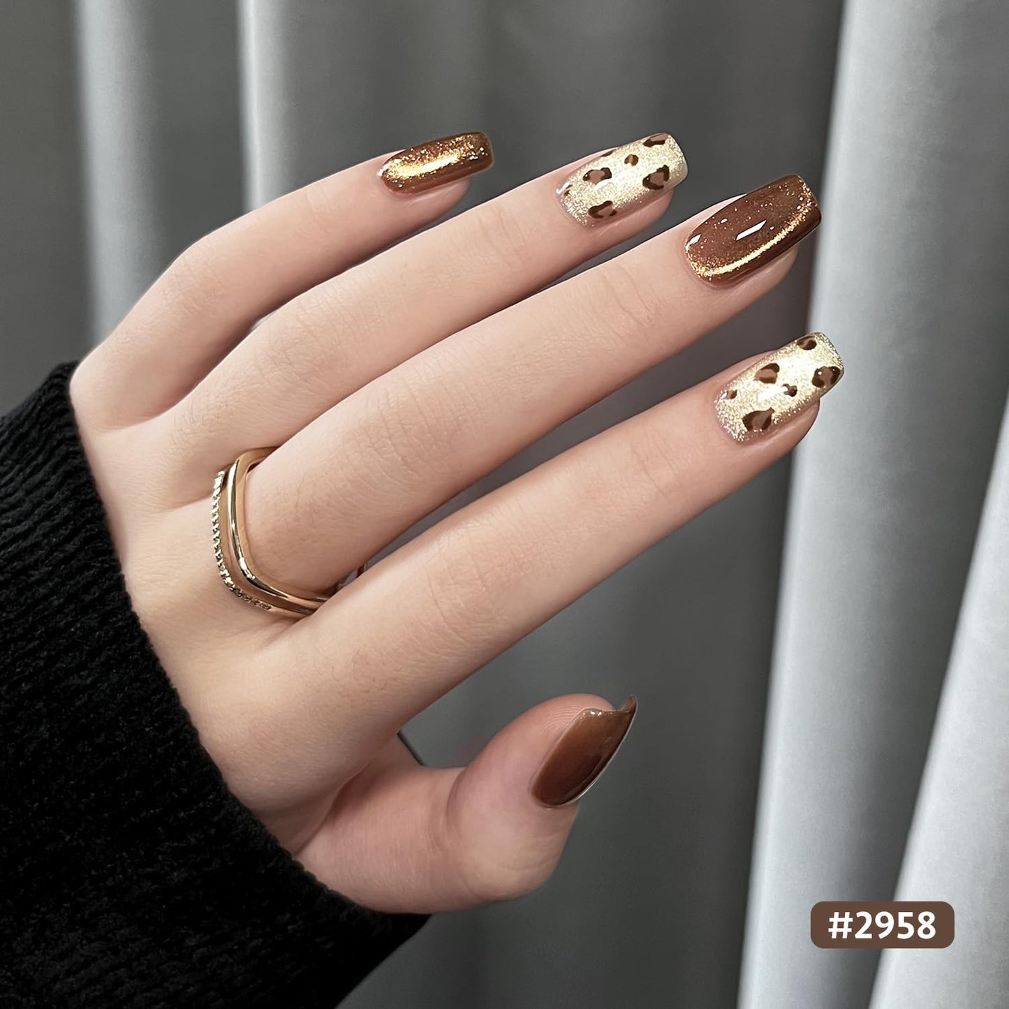 GAOY Glitter Cat Eye Gel Nail Polish Set with Magnet, Gold, Brown, Sliver Holographic Cat Eye, Salon Gel Manicure and Nail Art DIY at Home, Sunshine