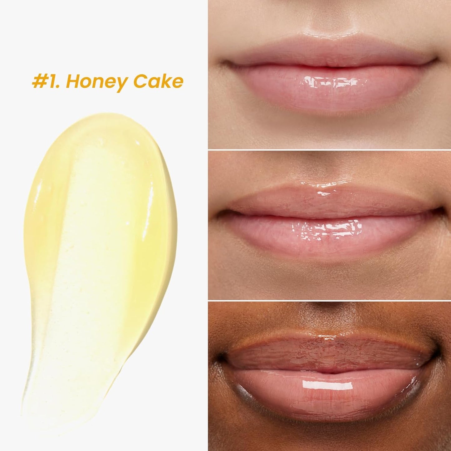 CNP Propolis Jelly Lipcerin™ - 01 Honey Cake, Hydrating Lip Balm & Gloss with Manuka Honey + Hyaluronic Acid, Korean Skincare, 0.3 fl.oz.