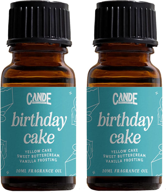 CANDECraftCo Premium Fragrance Oil – Diffuser Oils Fragrances Scented for Home, Candle Soap Making Supplies, Aromatherapy Blends for House (0.34 Fl Oz) (2-Pack, Birthday Cake)