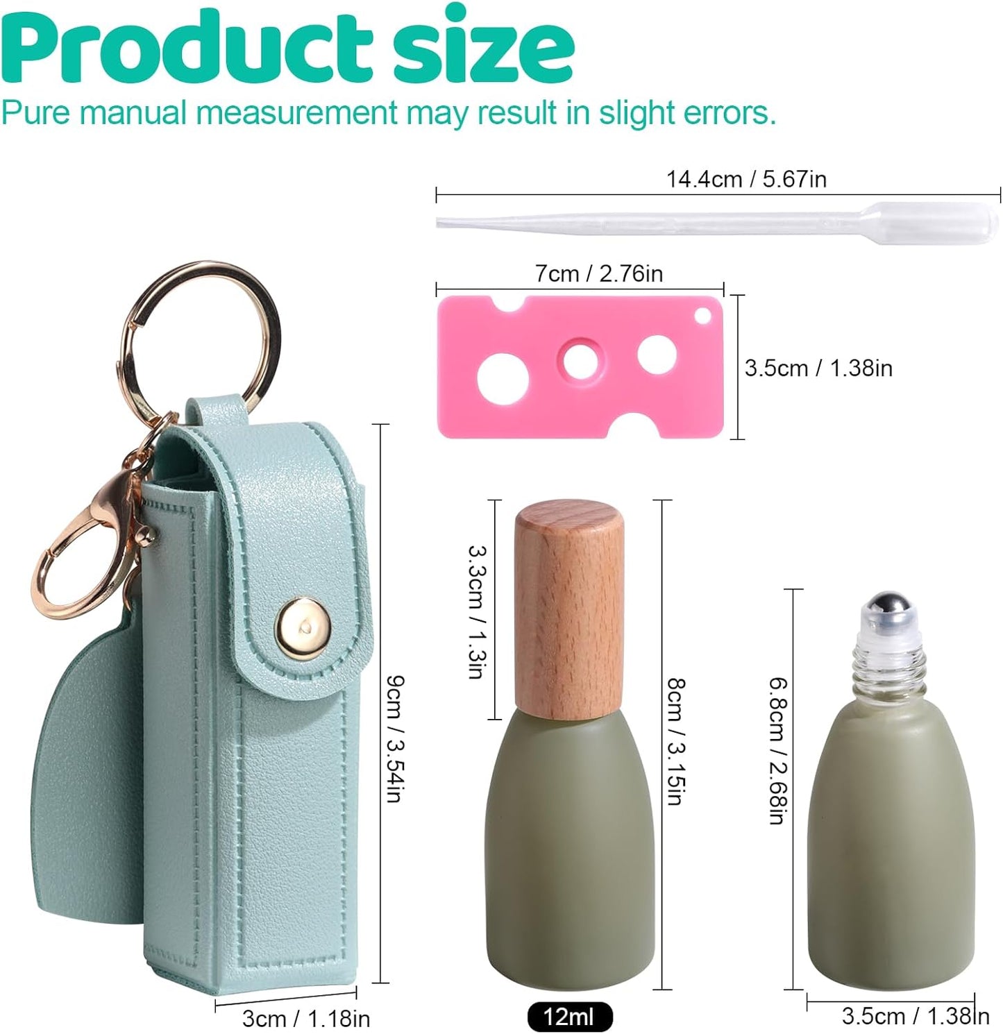 JPNK 4 Pack Essential Oils Roll-on Bottles with Stainless Steel Roller Balls for Aromatherapy and Perfumes with Portable Small Bag