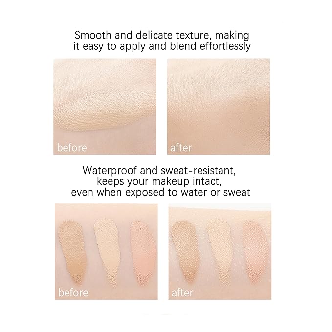 Mallofusa Single Color Face Makeup Concealer Foundation Palette Creamy Moisturizing Concealing 0.49oz (Light Beige)