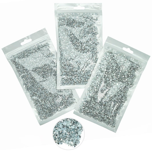 16000PCS Metallic Silver Resin Rhinestones for Crafting 3mm 4mm 5mm Flatback Stones No-Hotfix Mine Silver Diamonds Crystals Gems Charms for Nails Face Eyes Makeup Tumblers Bottles Crafts Clothes Shoes