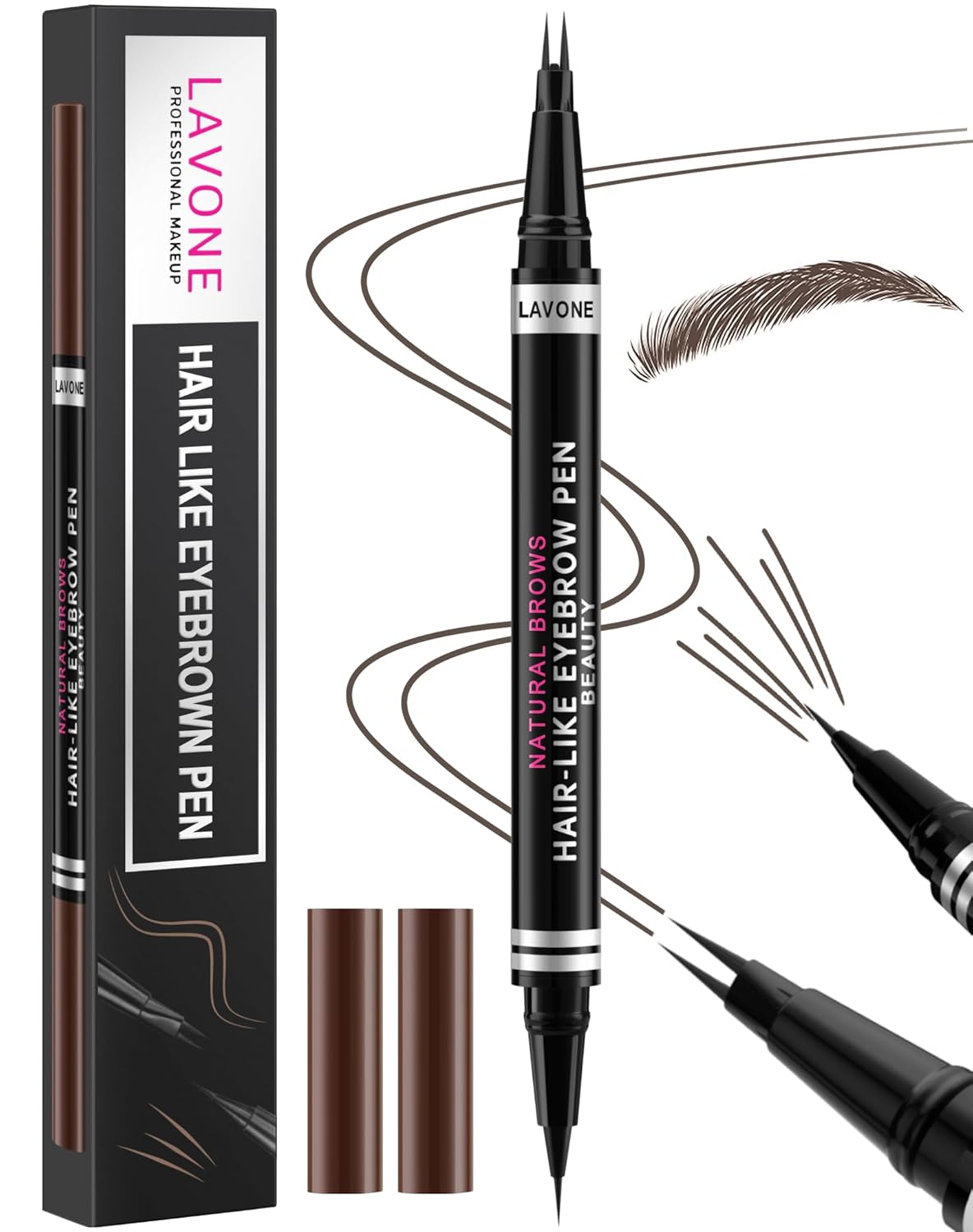 Eyebrow Pencil, 2-in-1 Waterproof Eyebrow Pen, with 2 Tip Microblading Eyebrow Pencil and Ultra-Precise Brow Pencil, with Eyebrow Brush, Eyebrow Pencils for Women,Natural Hair-Like Brows-Medium Brown