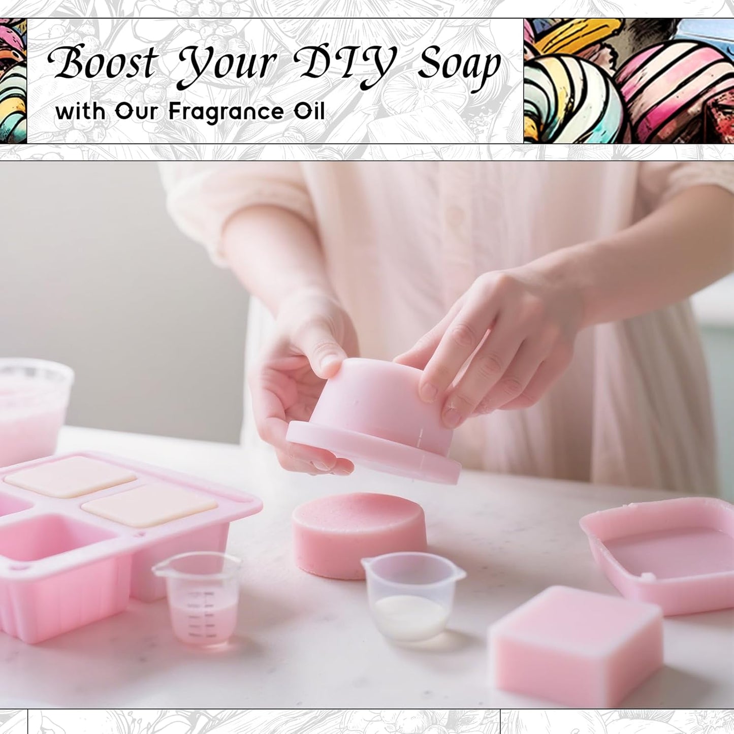 HIQILI Candy Fragrance Oil for Diffusers for Home, Sweet Scent, Perfect for Soap & Candle Making, Long-Lasting - 1 Fl Oz