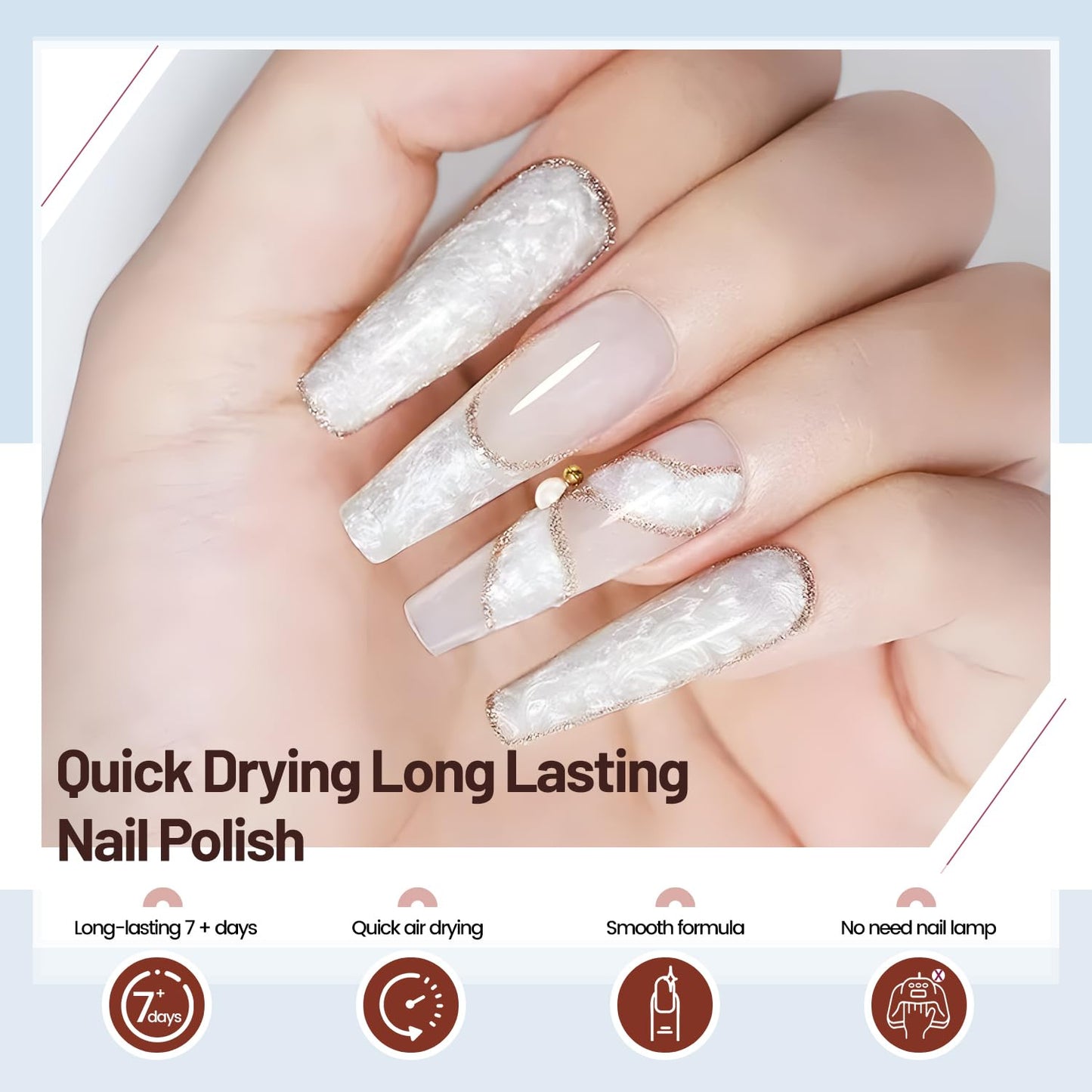 10ml Glitter Nail Polish Set 6 Colors Glitter Effect All Seasons Neutral Color Quick Dry Nail Polish Set for Women Salon DIY Nail Art