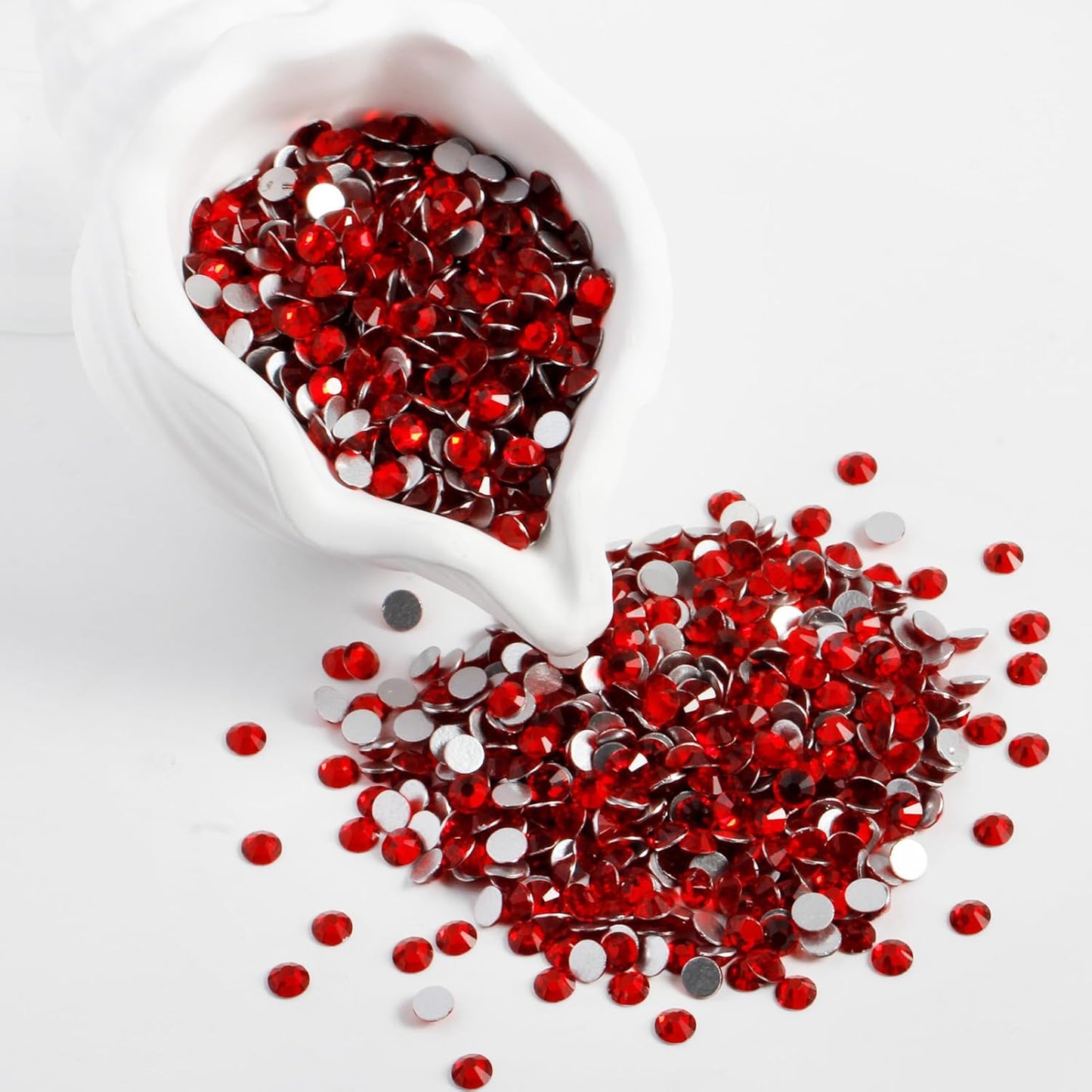 400PCS SS30 Flatback Rhinestones | 12-Facet Diamond-Cut Glass Gems for Nail Art, Clothing, DIY Crafts |Glue-On Decoration Stones with Silver Backing(Light Siam)