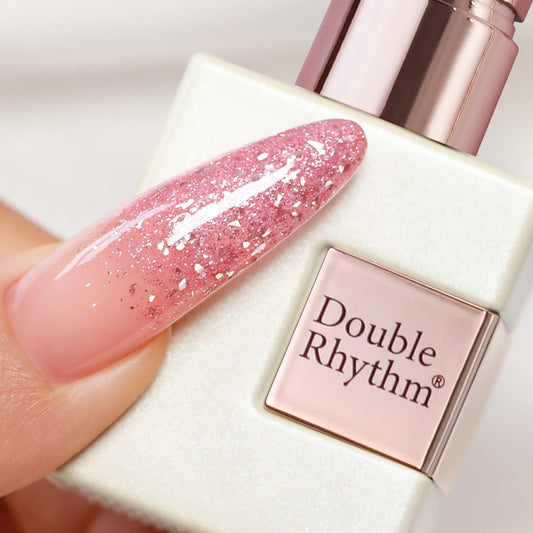 Double Rhythm 0.5Oz Glitter Gel Polish Shimmer Reflective Color for Nail Art Salon DIY Soak Off 15ml Nail Lamp Gel Polish at Home (Pastel Rose-B1164)