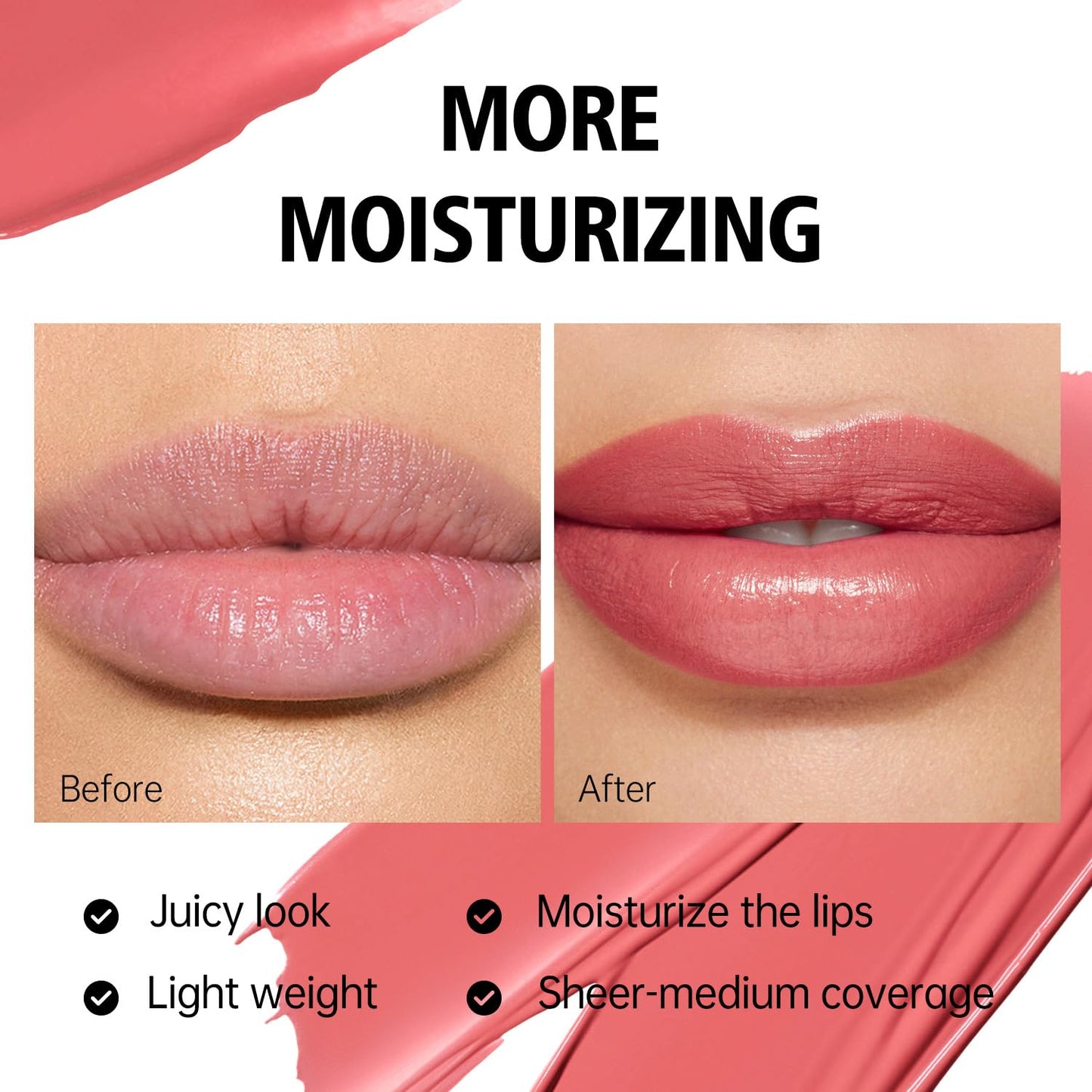 MAKI YIKA Moisture Nude Lipstick for Women Hydrate Lip Balm for Dry Cracked Lips Weightless Glossy Lip Color Juicy Finish,MA055 Mica Nude