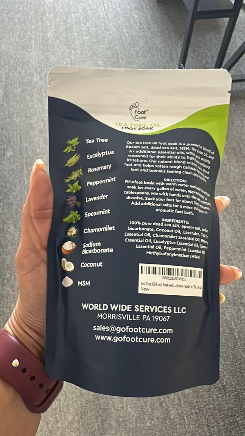 Tea Tree Foot Soak, Callus Remover Gel - Extra Strength Callus Remover Gel & Foot Soak With Epsom Salts For Calluses, Dry Cracked Heels, Toenail Fungus & Odor - Pedicure for Tired Feet