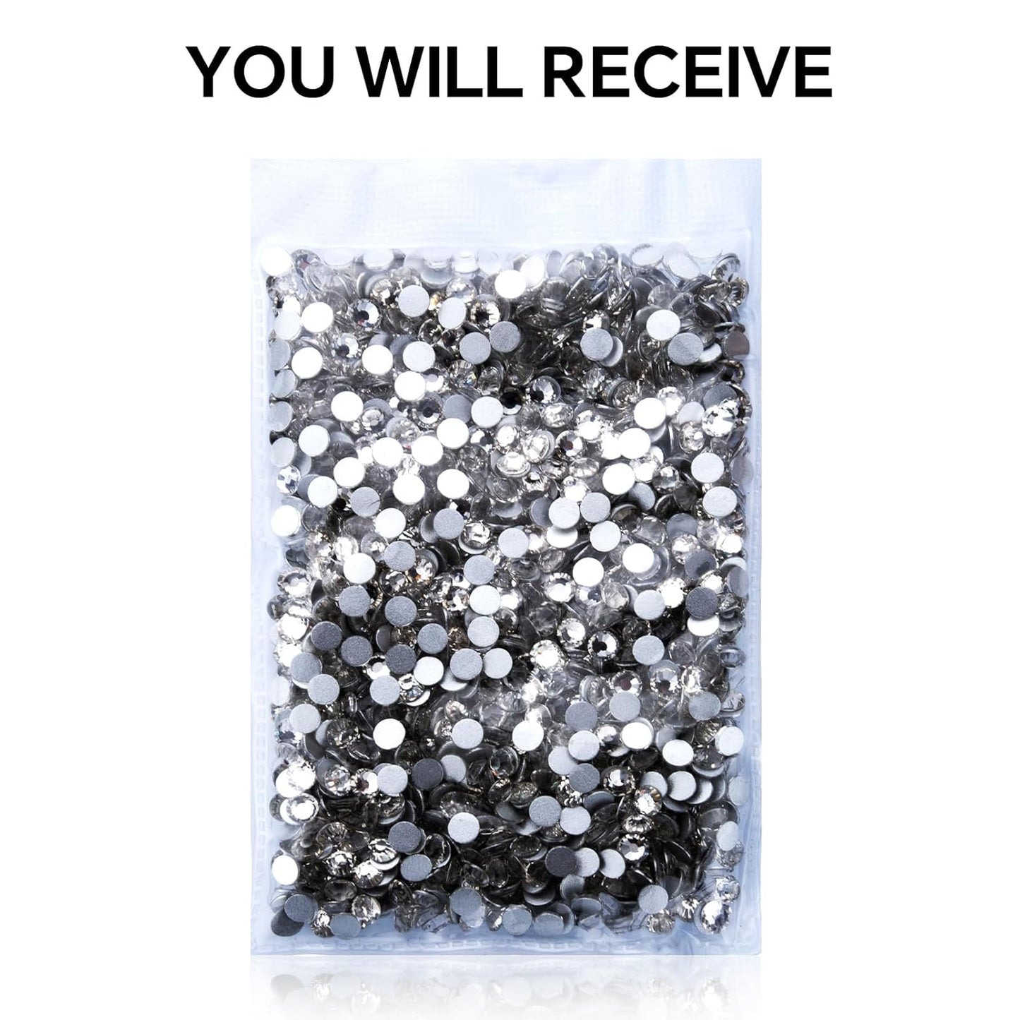 1440Pcs White Crystal Rhinestones,Glass Flatback Rhinestones Gemstones for Nail Face Makeup Art Crafts Clothes Decoration -(SS20,4.8mm,White)