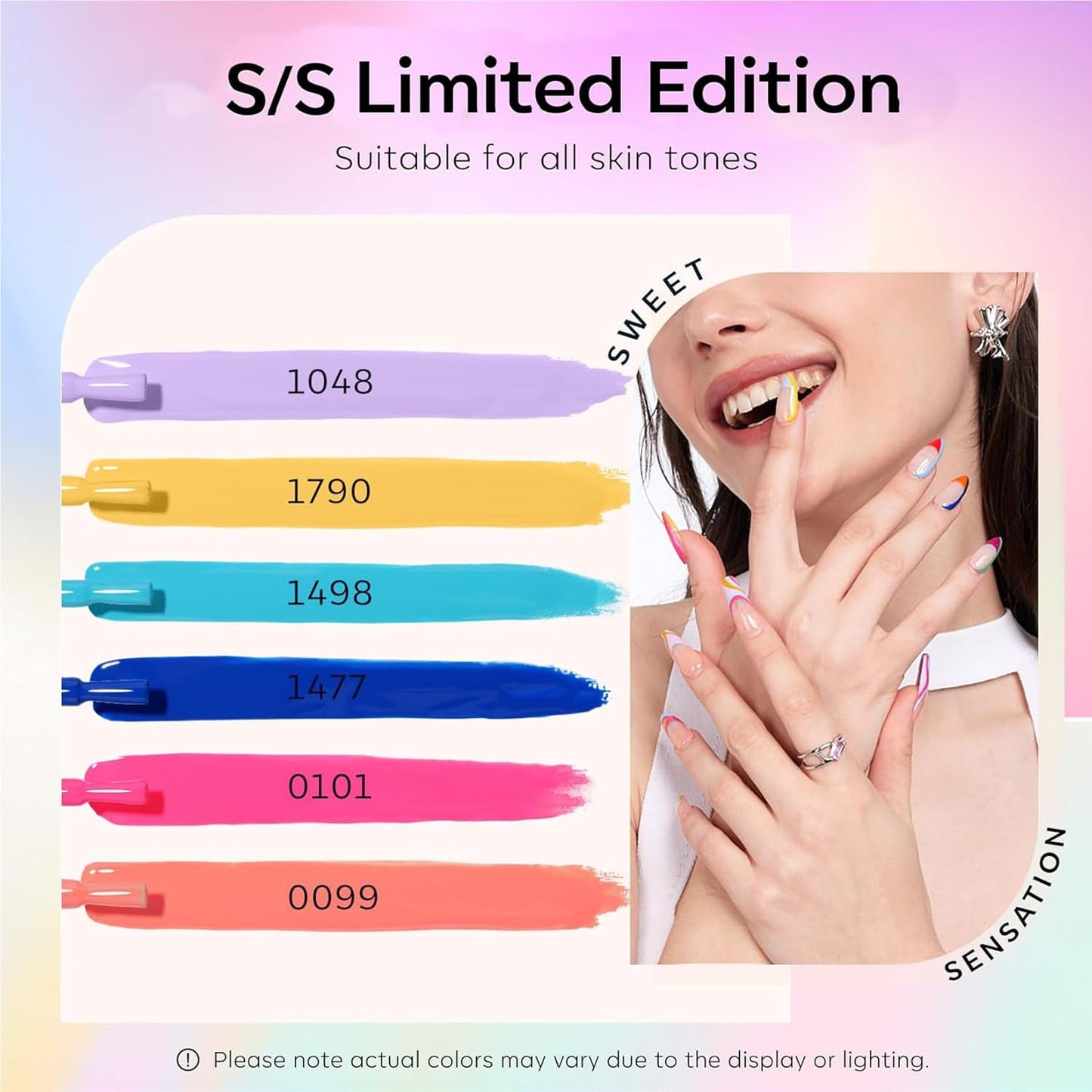 modelones Gel Nail Polish Set - 6 Colors Neon Bright Gel Polish Hot Pink Royal Blue Purple Turquoise Peaches Coral Yellow Nail Polish Soak Off LED Manicure DIY Salon Gift Unisex