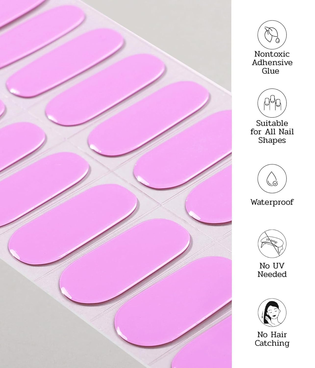 Nail Polish Strips - 22 Pcs Salon Quality Gel Nail Stickers - Long Lasting Wraps (Little Pink Bliss)